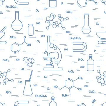 Seamless pattern: scientific, education elements. Stock Illustration