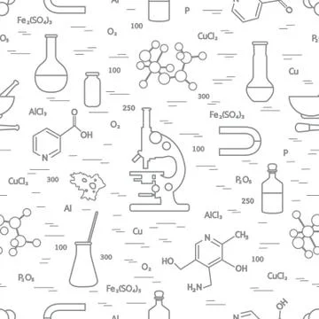Seamless pattern: scientific, education elements. Stockillustratie