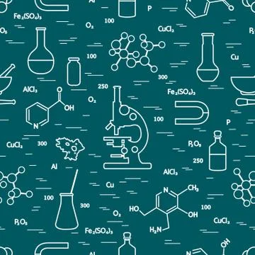 Seamless pattern: scientific, education elements. Stockillustratie
