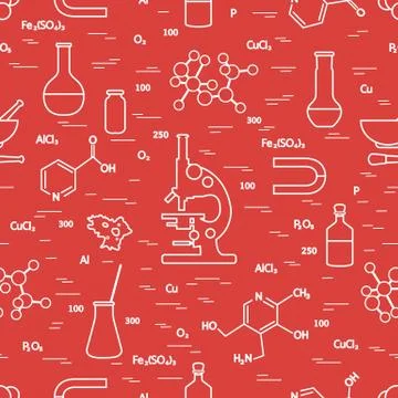 Seamless pattern: scientific, education elements. Stock Illustration