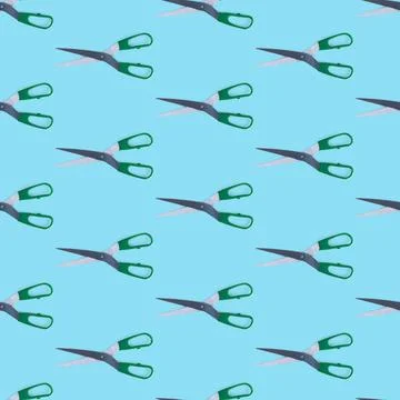 Seamless pattern of scissors separated flat layer. Scissors concept for office Stock Photos