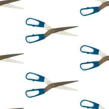 Seamless pattern of scissors separated flat layer. Scissors concept for office Stock Photos