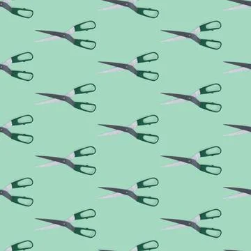 Seamless pattern of scissors separated flat layer. Scissors concept for office Foto stock