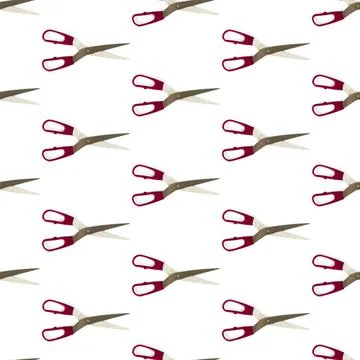 Seamless pattern of scissors separated flat layer. Scissors concept for office Stock Photos
