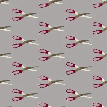 Seamless pattern of scissors separated flat layer. Scissors concept for office Foto stock