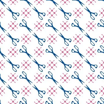 Seamless pattern with scissors. Sewing, needlework Stockillustratie