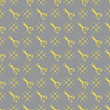 Seamless pattern with scissors. Sewing, needlework イラスト素材