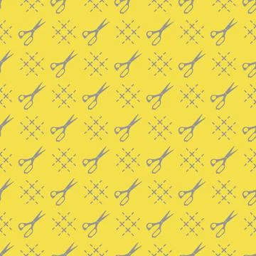 Seamless pattern with scissors. Sewing, needlework Illustrazione stock