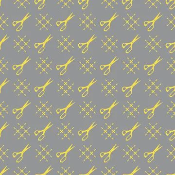 Seamless pattern with scissors. Sewing, needlework Stock Illustration