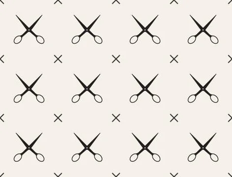 Seamless pattern with scissors, vector, tailoring Stock-Illustration