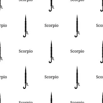 Seamless pattern with scorpio zodiac sword sign. Zodiacal weapon. Vector. Stock Illustration