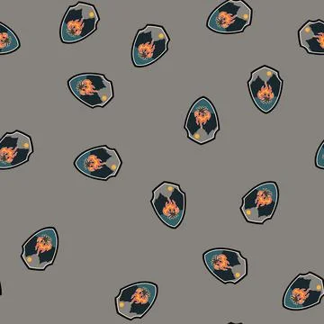 Seamless pattern scout retro bonfire badge cartoon vector Stock Illustration