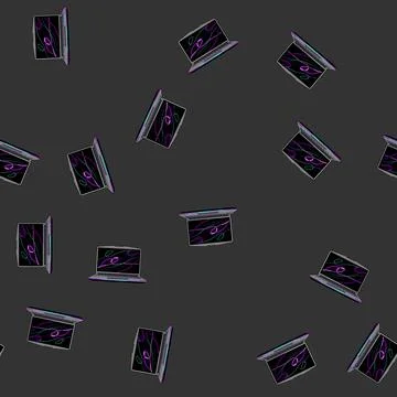 Seamless pattern screen laptop gaming cartoon vector イラスト素材