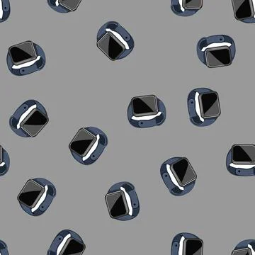 Seamless pattern screen smart watch cartoon vector Stock Illustration