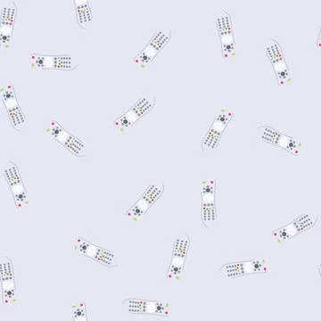 Seamless pattern screen tv remote cartoon vector Stock Illustration