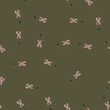 Seamless pattern scroll cello cartoon vector Stockillustratie