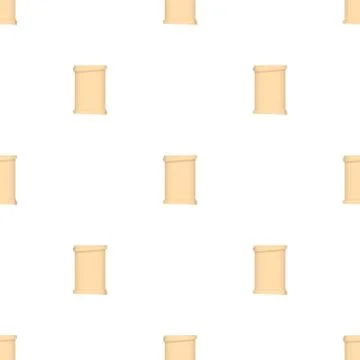 Seamless pattern with scroll of papyrus on white background. Vector illustration Stock Illustration
