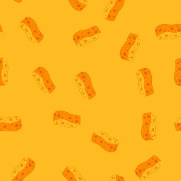 Seamless pattern scrubber yellow sponge cartoon vector 库存插图