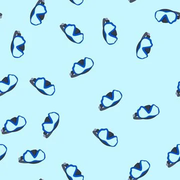Seamless pattern scuba diving mask cartoon vector 库存插图