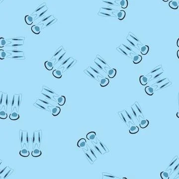 Seamless pattern scuba flippers cartoon vector Illustrazione stock