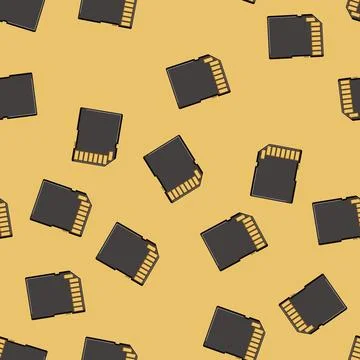 Seamless pattern sd memory card cartoon vector Stock Illustration
