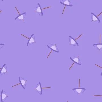 Seamless pattern sea beach umbrella cartoon vector Stockillustratie