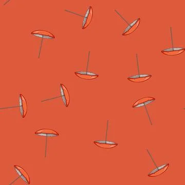 Seamless pattern sea beach umbrella cartoon vector Stock Illustration