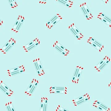 Seamless pattern sea cruise ship ticket cartoon vector 스톡 일러스트