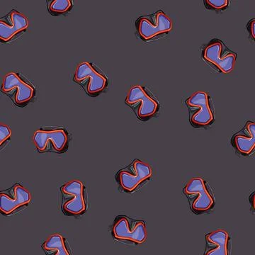 Seamless pattern sea diving mask cartoon vector イラスト素材