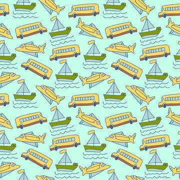 Seamless pattern sea freight. seamless pattern of navy seal cartoon Stock Illustration