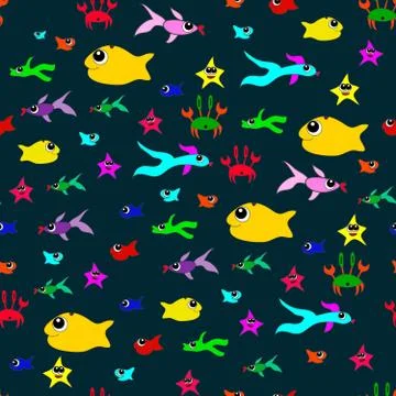 Seamless pattern of sea Stock Illustration