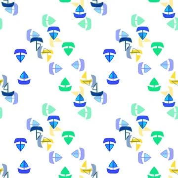 Seamless pattern with sea motifs. Stock Illustration