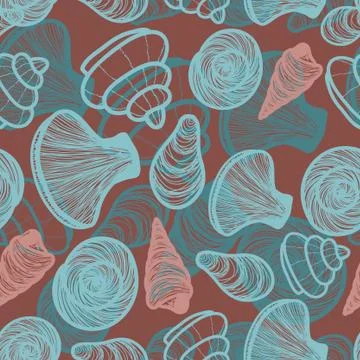 Seamless pattern with sea motifs. Stock Illustration