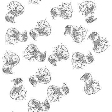 Seamless pattern sea ocean waves sketch hand drawn Illustrazione stock