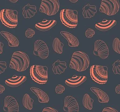 Seamless pattern with sea shells イラスト素材