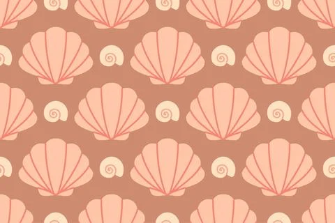 Seamless pattern with sea shells Tropical beach shells. Summer seamless pattern イラスト素材