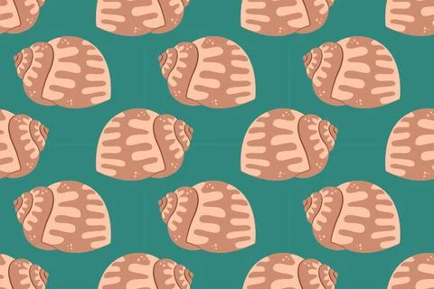 Seamless pattern with sea shells Tropical beach shells. Summer seamless pattern イラスト素材