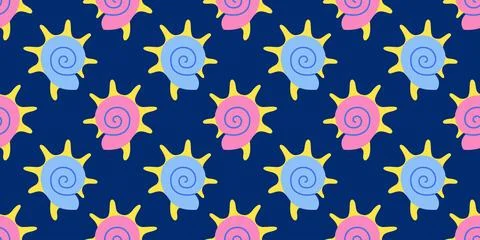 Seamless pattern with sea shells Tropical beach shells. Summer seamless pattern Illustrazione stock