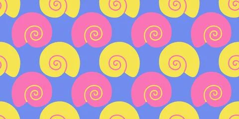 Seamless pattern with sea shells Tropical beach shells. Summer seamless pattern Illustrazione stock