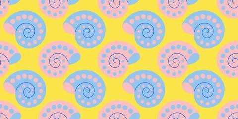 Seamless pattern with sea shells Tropical beach shells. Summer seamless pattern Stock Illustration