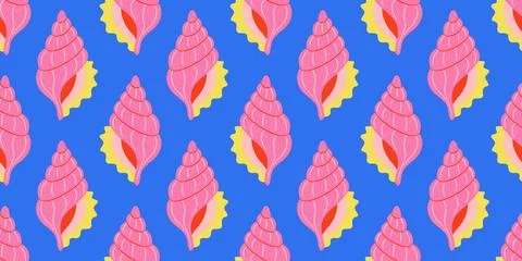 Seamless pattern with sea shells Tropical beach shells. Summer seamless pattern イラスト素材