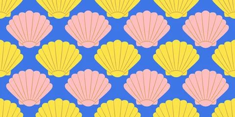 Seamless pattern with sea shells Tropical beach shells. Summer seamless pattern Illustrazione stock
