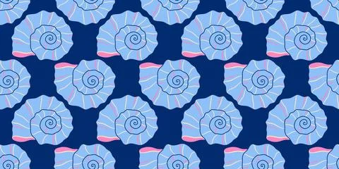 Seamless pattern with sea shells Tropical beach shells. Summer seamless pattern イラスト素材