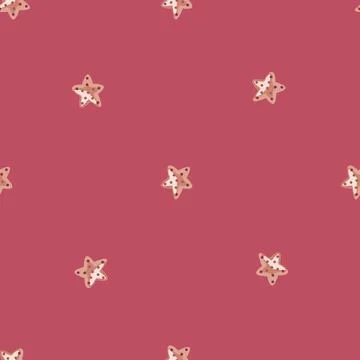 Seamless pattern sea star on pink background. Marine starfish templates for f Illustrazione stock