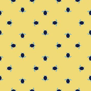 Seamless pattern sea turtles. Cute marine turtle in doodle style. イラスト素材