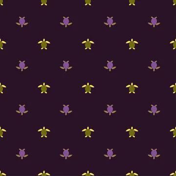 Seamless pattern sea turtles. Cute marine turtle in doodle style. 스톡 일러스트