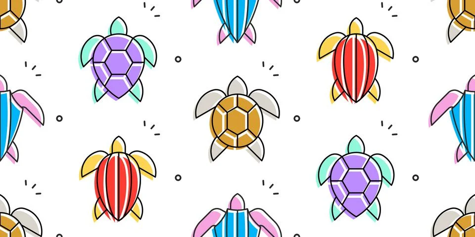 Seamless pattern with Sea Turtles 스톡 일러스트