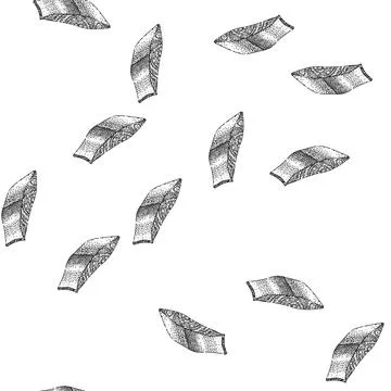 Seamless pattern seafood fish fillet sketch hand drawn Stock Illustration