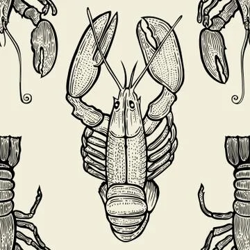 Seamless pattern of seafood. Illustrazione stock