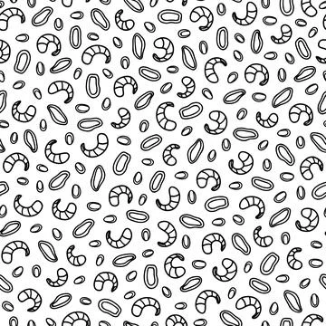 Seamless pattern with seafoods. Stock Illustration